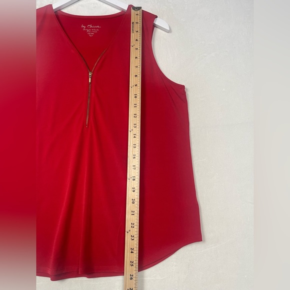 NWT Chicos 2 Red with Gold‎ Zipper Tank Polyester/Spandex Blend, Women’s Large - Picture 8 of 9